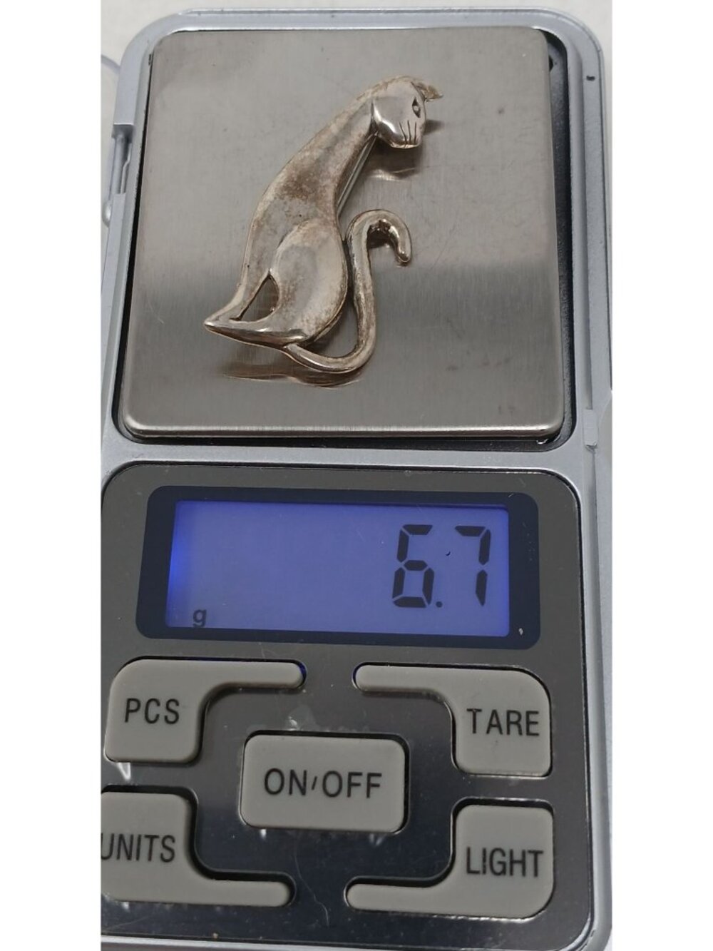 Vintage Jezlaine Sterling Silver Standing Cat Brooch Sitting Kitty Pin 925 #G-2 - Picture 2 of 7